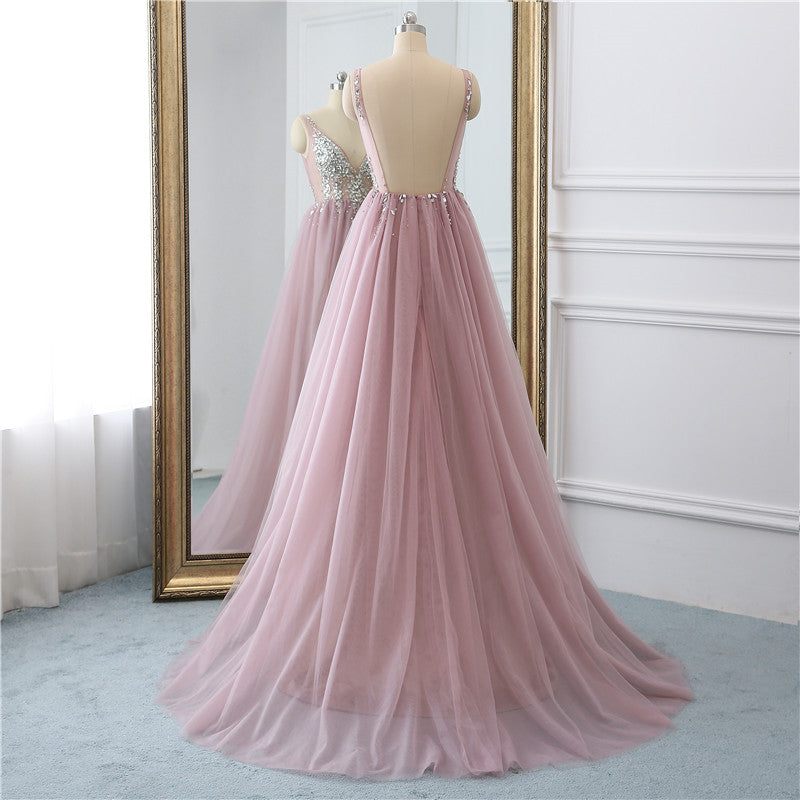 Oyemwen Valentine’s Day Mauve Pink High Slit Tiered Dress main image 0