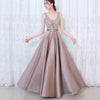 Chic Crystal Prom Dress Long Satin Graduation Dresses for Girls LP0523