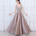 Chic Crystal Prom Dress Long Satin Graduation Dresses for Girls LP0523
