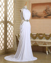 Chiffon Halter Wedding Dress Sexy  Beach Bride Dress A-Line Sweep Train Bohemian Robe de mariee WD11014