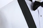 LP5506 Men Suit White Tuxedo With Black Lapel Wedding Suit For Men Slim Fit Groom Party (Jacket+Pant)