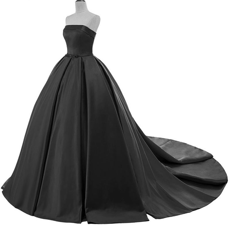 Strapless Burgundy Dark Red Prom Dress Ball Gown Women 2018 Wedding Dress WD3323