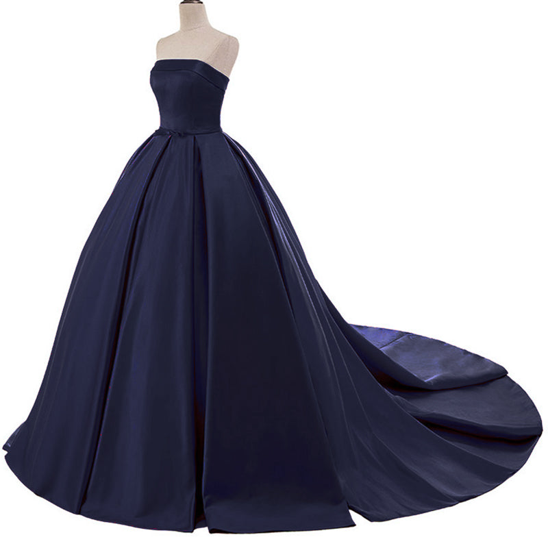 Strapless Burgundy Dark Red Prom Dress Ball Gown Women 2018 Wedding Dress WD3323