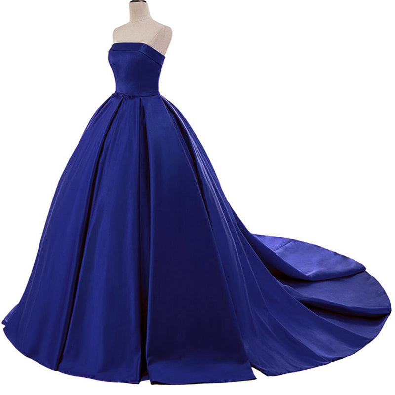 Strapless Burgundy Dark Red Prom Dress Ball Gown Women 2018 Wedding Dress WD3323