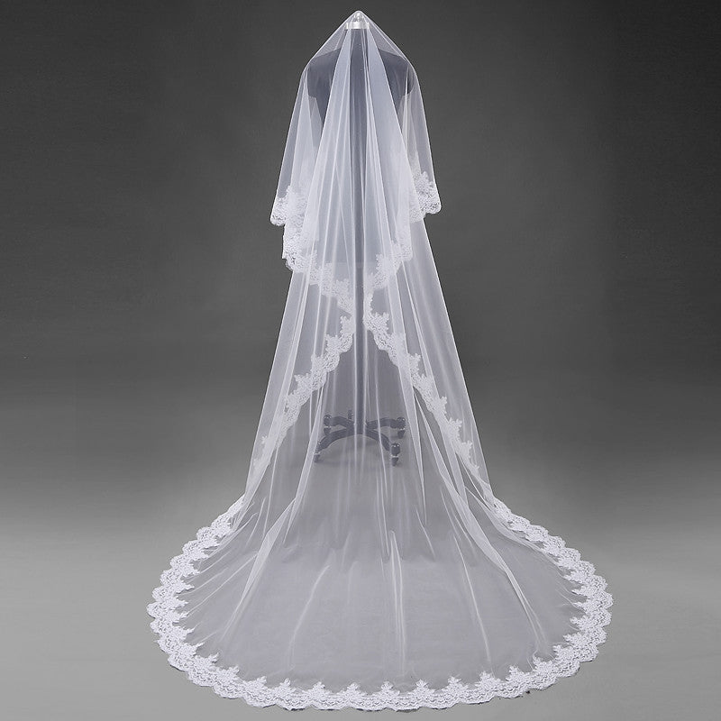 Siaoryne LP0925 Velos de novia de encaje velo de novia 3M