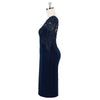 Custom Made Navy Knee Length Short Mother of the Bride Dress Lace Women Evening Gown SP574