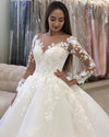 Siaoryne Romantic Vintage Long Sleeve Lace Wedding Dresses Ball Gown ,Vestido De Novias  WD01121