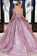 Glitter Long  Lilac Prom Dresses Sweetheart A Line  Wedding Party Gown for women PL10709