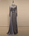 2020 Muslim beading Evening Dresses High Neck Dubai Long Sleeve prom gown Mermaid Women Party Dress CB0903