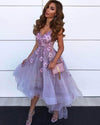 High Low Organza Poofy Prom Dress for girls with Handmade Flowers PL0511