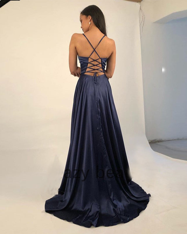 Spaghetti Straps Prom Dresses,criss-cross Straps Back Formal Gown,square  Neck Evening Dress,sexy Sle on Luulla