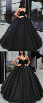 Fashion Black Prom Queen masquerade Gown Ball Dance Gown Poofy Long Evening Dresses for Ball