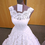 Scoop Neck Lace Wedding Bridal dress Dresses WD2178