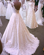 Scoop Neck Lace Wedding Bridal dress Dresses WD2178