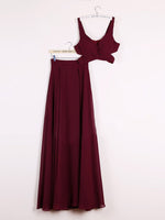 Chic Crop Top Prom Dress Long Chiffon Party Dresses Sexy Formal Gown