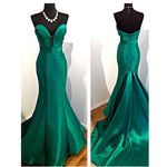 High Quality Hunter Green Mermaid Prom Dresses 2020 Long Formal Party Dresses Sweetheart Satin Women Evening Gown LP8802