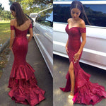 Sparkle Red Sequins Mermaid Evening Dresses Women Formal Party Gown kleider damen 2018 abent kleider