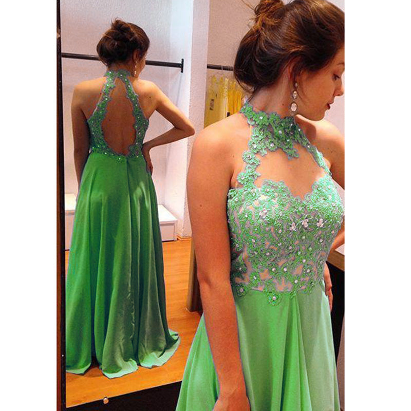 LP366 New Turquoise Prom Dress Long ,High Neck 2022 Formal Wear Evening Party Gowns