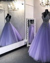 Amazing V Neck Beading Lavender Ball Gown Puffy Girls Sweet Quinceanera Dresses Prom Gown PL102191