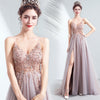 PL1103 Fancy Sexy Tulle Slit Lace Beading Prom Dresses Long Gown Vestido De Festa 2022