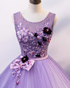 Lilac Purple Scoop Neck Ball Gown Sweet 16 Birthday Party Dress Quinceanera Gown for Girls PL10326