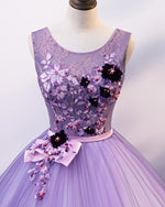 Lilac Purple Scoop Neck Ball Gown Sweet 16 Birthday Party Dress Quinceanera Gown for Girls PL10326
