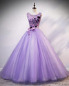 Lilac Purple Scoop Neck Ball Gown Sweet 16 Birthday Party Dress Quinceanera Gown for Girls PL10326