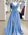 Siaoryne Elegant Cap Sleeves lace Prom Dress 2020 Long with Slit Evening Gowns PL6952
