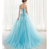 Turquoise Blue Sweetheart Ball Gown Wedding  Engagement Dress Evening Party Prom Gown with ivory Lace WD01211