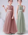 Lovely Dust Rose /Mint Junior Bridesmaid Dress Flower Girls Dress,Teen Birthday Party Gown PL9192