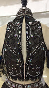 LP077  Crop Top High Neck Beaded Prom Gown For Girls ,Senior Formal Long Dresses
