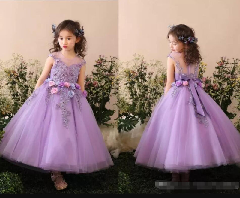 Lovely Flower Girl Dress lace Ball Gown Child formal Gown for Birthday Party Gown