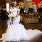 WD0543  Tiered Off the Shoulder Straps Wedding Dress Plus Size Bridal Gown,Vestido De Novias 2018