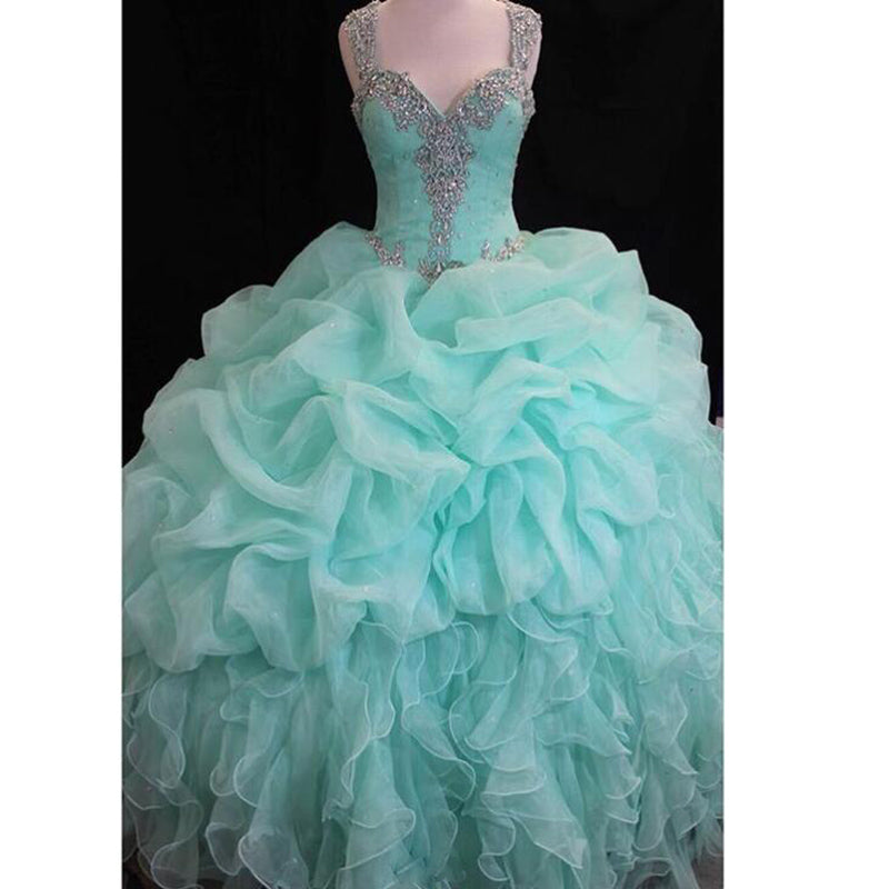 LP6956 Ball Gown Quinceanera Dress with Straps Beading Sweet 16 Dress for Girls party