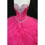 LP8913 Fuchsia Pink Quinceanera Dress s Ball Gown Sweetheart Beading Sweet Sixteen Dresse 2020