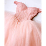 LP4569  Pink Off the Shoulder Full Beaded Puffy Short Prom Dress Homecoming Gown 2018 Graduation Dress