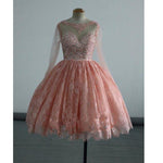 SP2589 Long Sleeves Prom Dress Short Homecoming  Lace 2018 Graduation Dress mezuniyet elbiseleri