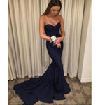 LP5699 Sweetheart Sexy Long Mermaid Satin Formal Gown Black Prom Dress Evening Party Gown 2018