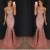 LP3069 Sexy Split Mermaid Prom Dresses 2019 Heavy Beaded Crystal Long Formal Evening Gowns abendkleider
