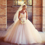 WD3340 Classic Sweetheart Ball Gown Princess Wedding Dress 2018 Romantic Bridal Gown with belt