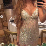 Bling Bling Diamond Crystal Prom Dresses Fitted Slit Mermaid Evening Formal Gown Long Vestido