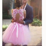 Short Pink Prom Dress Halter hand made flowers homecoming dresses 2018 cocktail gown SP5530