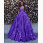 Dreamy Custom made Floral Lace A Line Wedding Dresses Princess Off the Shoulder Sky Blue Girls Formal prom Gown LP5580