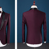 Suits Men costume homme mens suits Wine Tuxedos 2018 3 Pieces(Jacket+Vest+Pant)