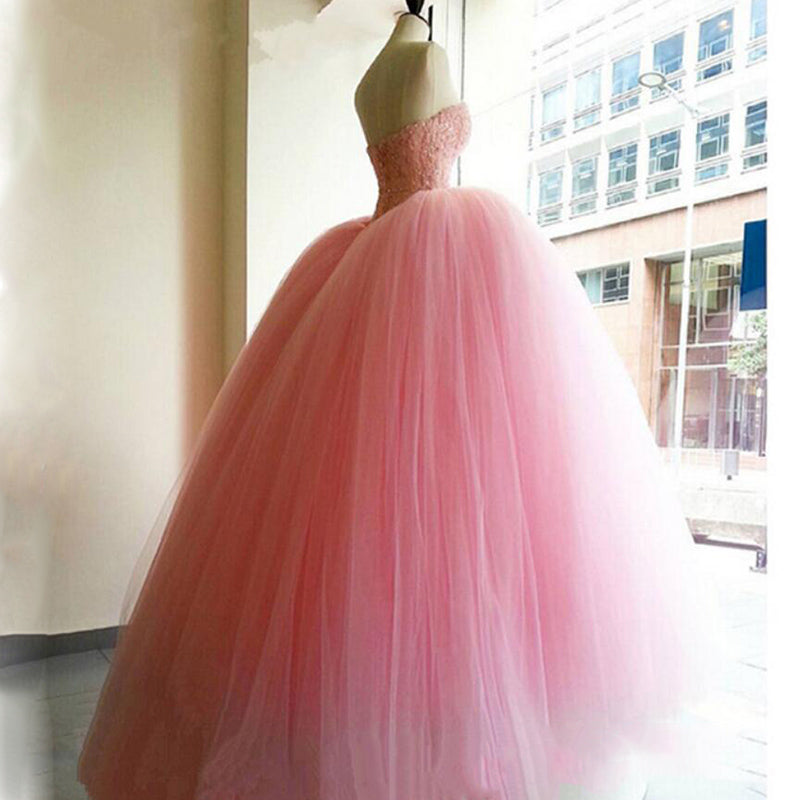 Pink  Quinceanera Dress Princess Corset Beaded Debutante Gown Sweet 16 Dress Wedding Gown