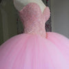 Pink  Quinceanera Dress Princess Corset Beaded Debutante Gown Sweet 16 Dress Wedding Gown