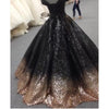 Bling Bling Sequins Gold/Black Ball Gown Prom Dresses Off Shoulder Formal Evening gown masquerade LP7752