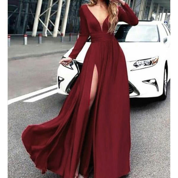 LP887 Emerald  Sexy Deep V Neck Long Sleeves Evening Dresses Long Formal Party Gowns ,floor Length Prom dresses women Ball Dress