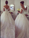 Chic Court Train Lace Ball Gown Wedding Dress With Straps Robe De Mariee 2020