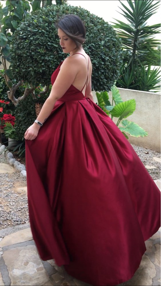 Royal Blue  Prom Dress with Spaghetti Straps Sexy V Neck Vestido De Festa Longo Formal Gown for Dance